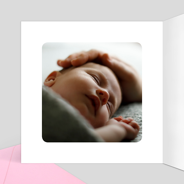 Faire-part Naissance Illustration Fille Intérieur Gauche