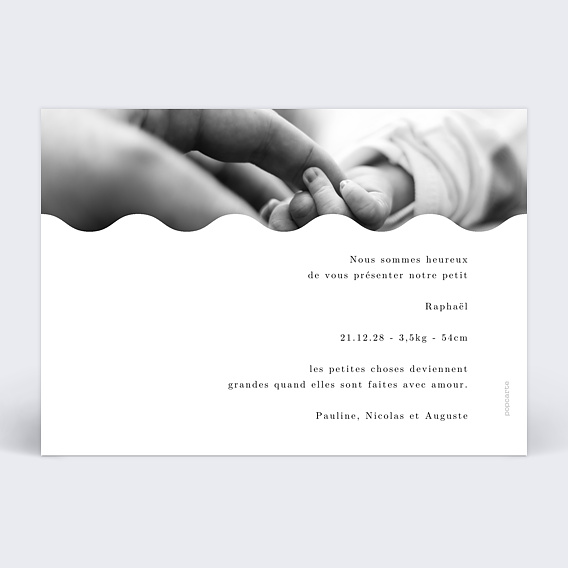 Faire part naissance Vaguelette Verso