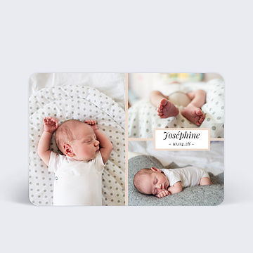 Faire-part de Naissance Virtuel Etiquette poudrée