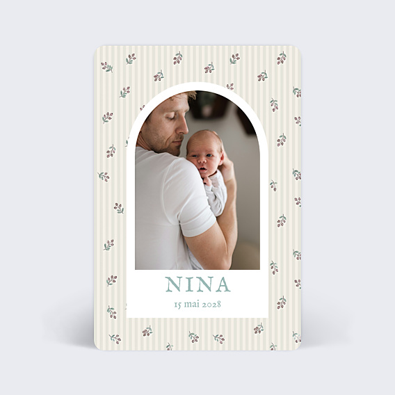 Faire-part Naissance Florale minimale