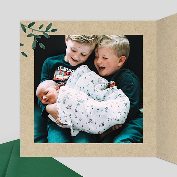 Faire part naissance Ombrage Intérieur Gauche