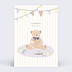 Faire part naissance Ourson rayé Recto