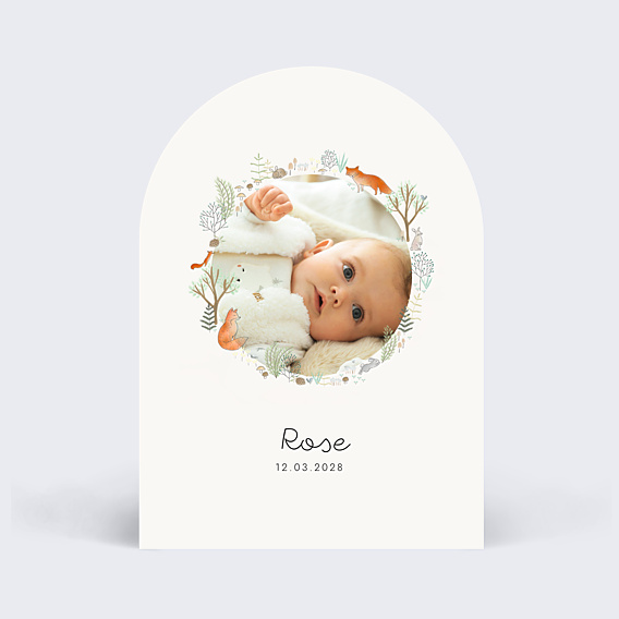Faire-part Naissance Couronne renard