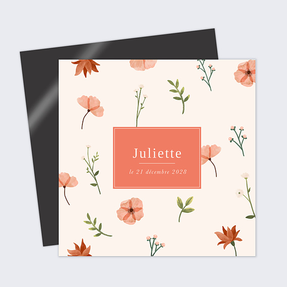 Faire part naissance Fleurs Aquarelles