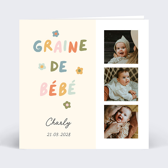 Faire part naissance Graine de Bébé Recto