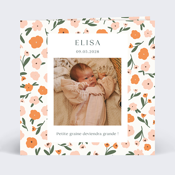 Faire part naissance Petite Graine Recto