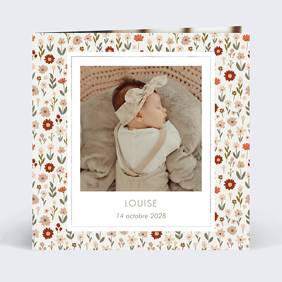 Faire part naissance Polaroïd liberty Recto