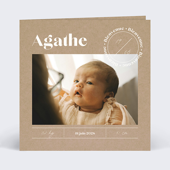 Faire part naissance Tampon Recto