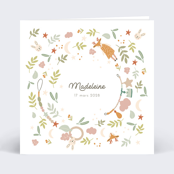 Faire part naissance Univers Bébé Recto