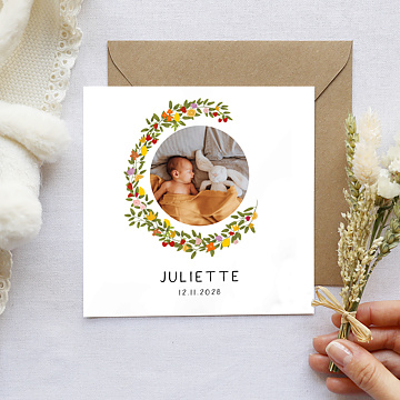 Faire-part Naissance Couronne fruite