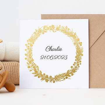 Faire-part Naissance Dorure Couronne