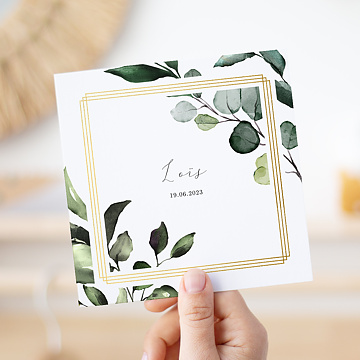 Faire-part Naissance Dorure Eucalyptus