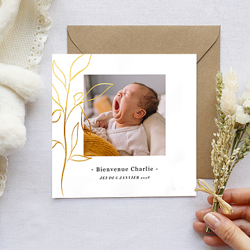 Faire-part Naissance Feuillage dlicat