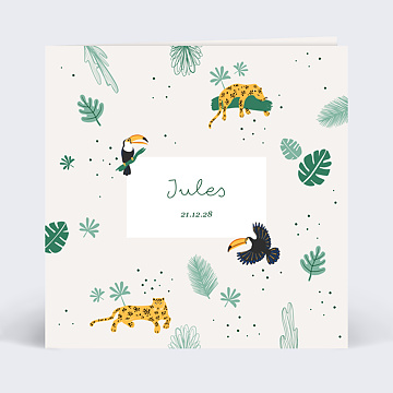 Faire-part Naissance Jungle Secrte