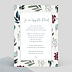 Faire part naissance Carte Fleurie Verso
