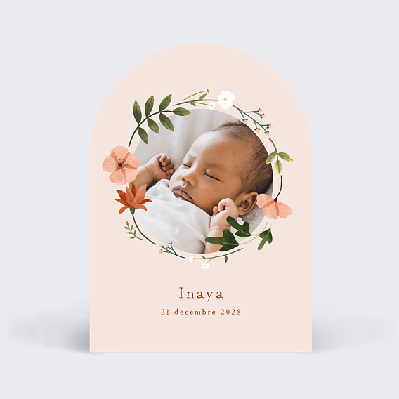 Faire part naissance Couronne de Fleurs II