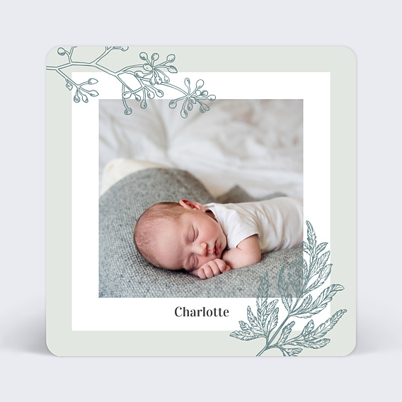 Faire part naissance Botanique Simple