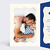 Faire-part Naissance Rayure majorelle et chocolat
