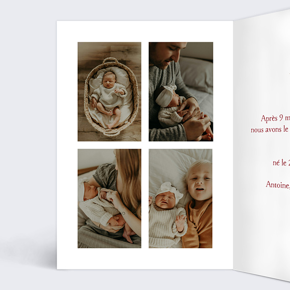 Faire part naissance Forêt Merveilleuse Intérieur Gauche