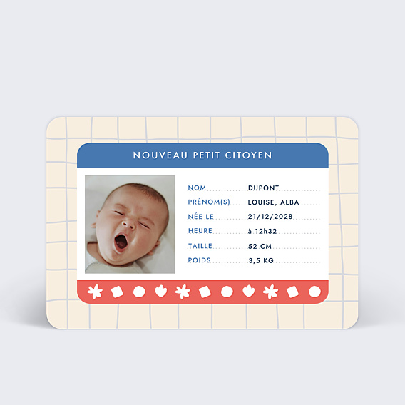 Faire-part Naissance Carte d'identité