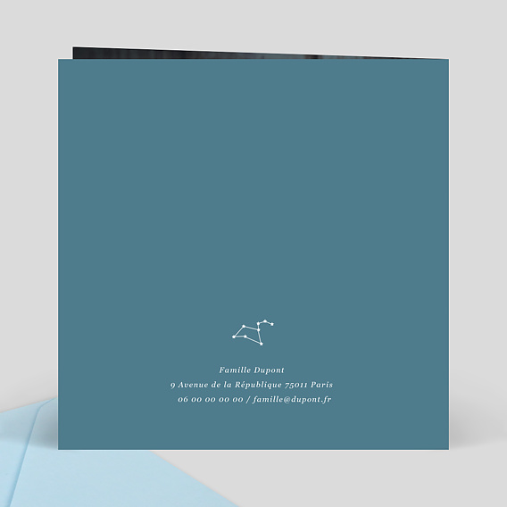 Faire part naissance Cosmos Verso