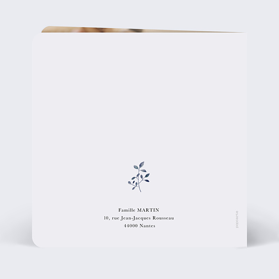 Faire part naissance Couronne Hiver Verso