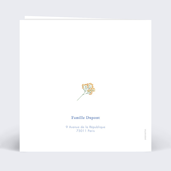 Faire part naissance Couronne Minimaliste Verso