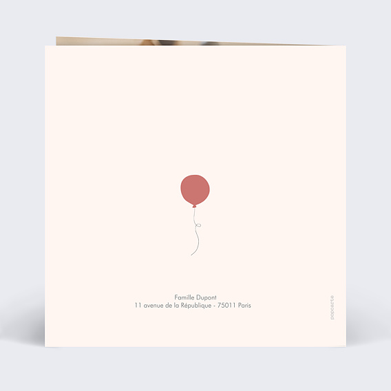 Faire part naissance Éléphant joueur Verso