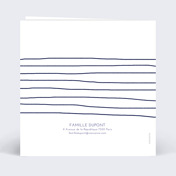 Faire part naissance Heureux Évènements  Verso