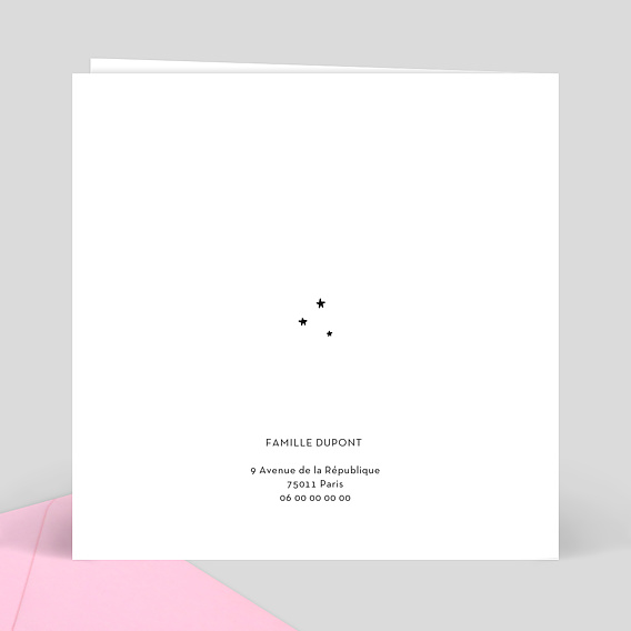 Faire part naissance Illustration Fille Verso