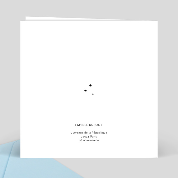 Faire part naissance Illustration Garçon Verso