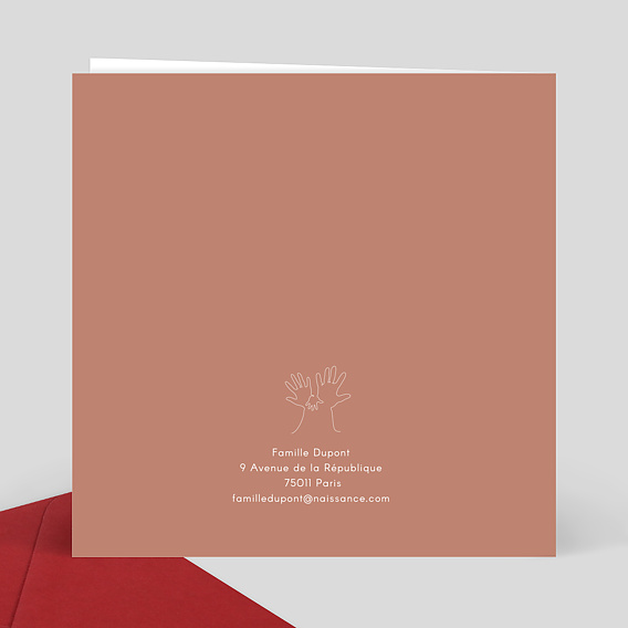 Faire part naissance Ligne d'Amour Verso