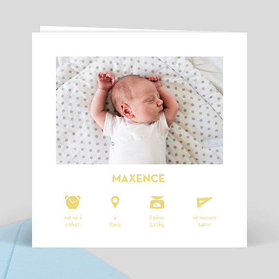 Faire part naissance Linge de bébé Verso