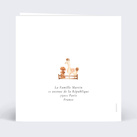 Faire part naissance Tête de lion Verso