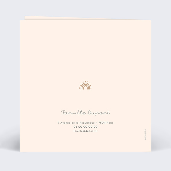 Faire part naissance Mini Rainbow Verso