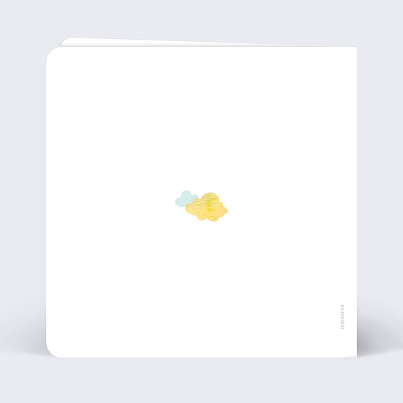 Faire part naissance Nuages Doux Verso