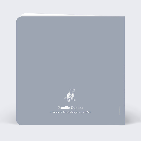 Faire part naissance Pattern Hiver Verso