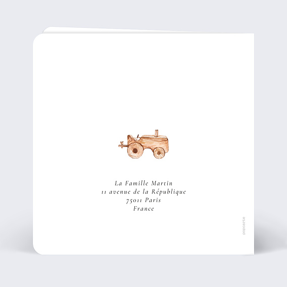 Faire part naissance Petit Aventurier Verso