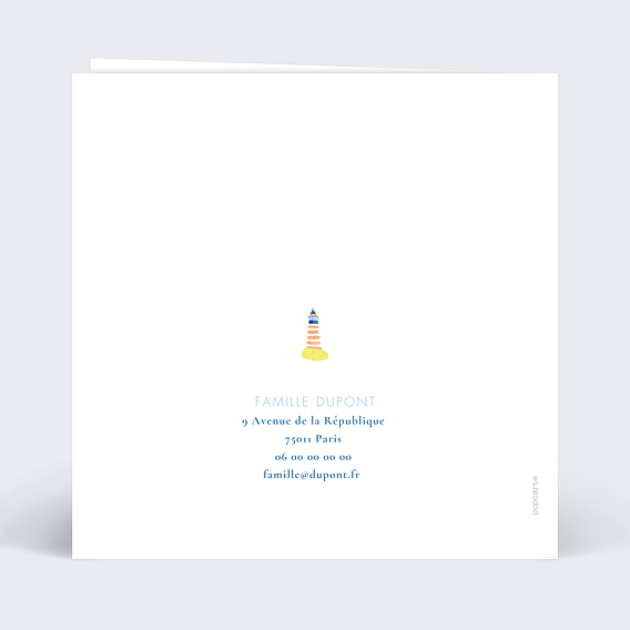 Faire part naissance Petits Bateaux Verso