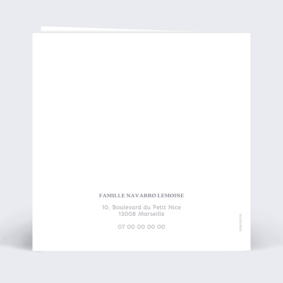 Faire part naissance Pleine Page Verso