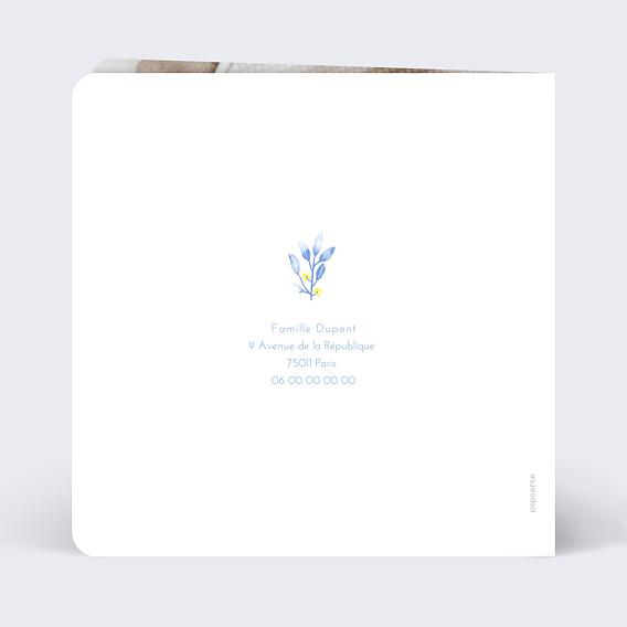 Faire part naissance Primevères Verso