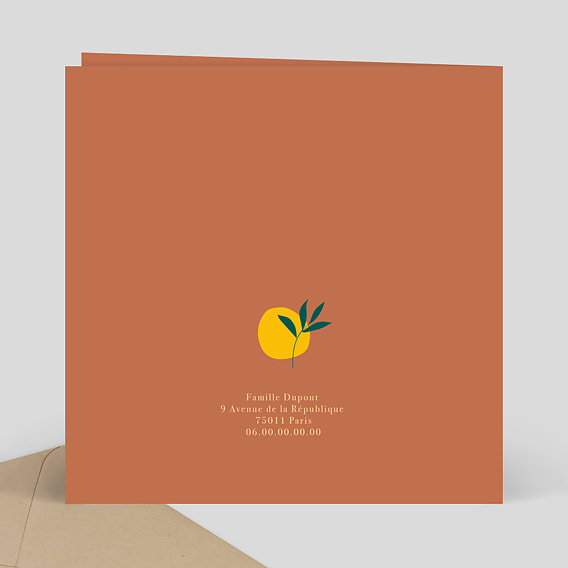 Faire part naissance Safran Verso