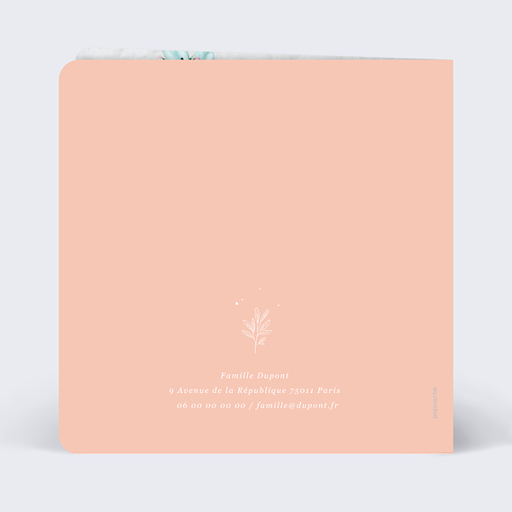 Faire part naissance Sensibilité Verso