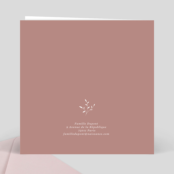 Faire part naissance Tampon Primavera Verso