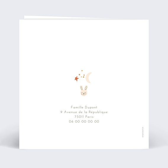 Faire part naissance Univers Bébé Verso