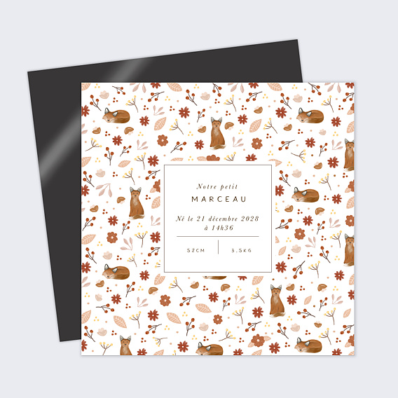 Faire part naissance Pattern Renardeau