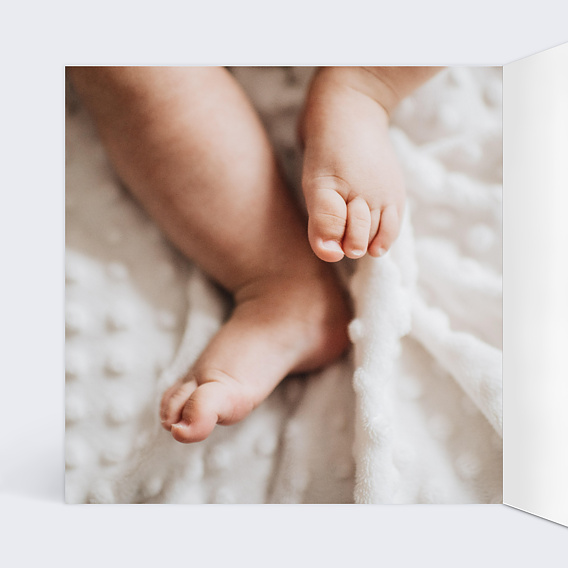 Faire part naissance Bienvenue Blanc Intérieur Gauche