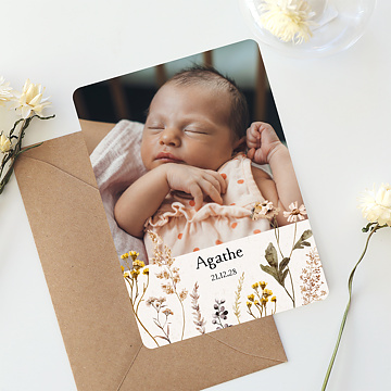 Faire-part de Naissance Kraft Portrait