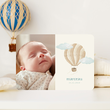 Faire part Naissance Montgolfire Vintage