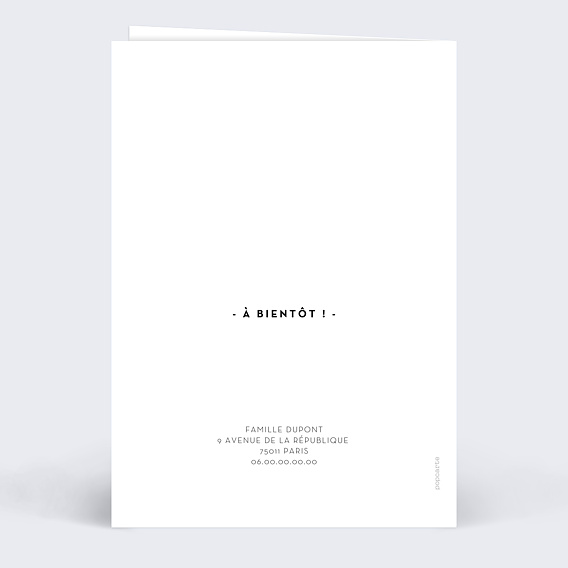 Faire part naissance Belles Lettres Verso